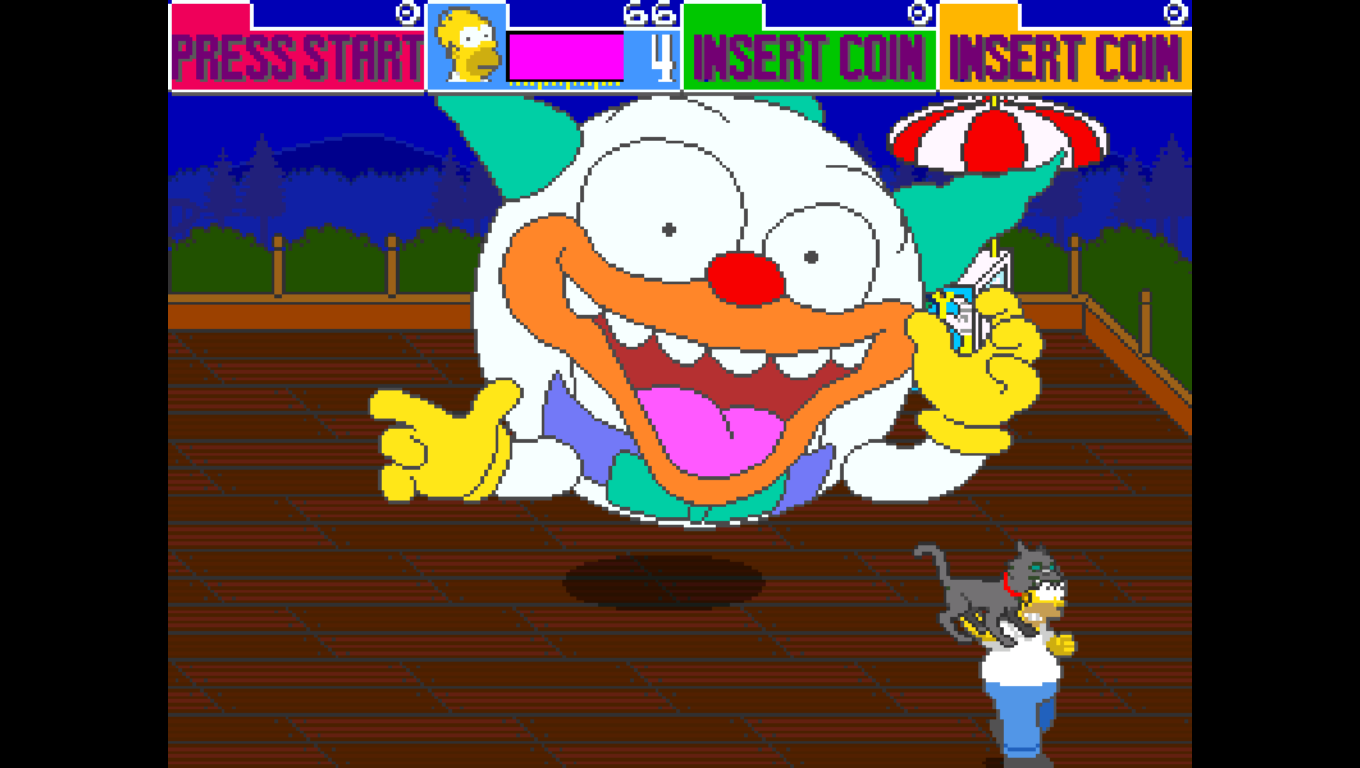 the simpsons arcade game krustyland stage boss