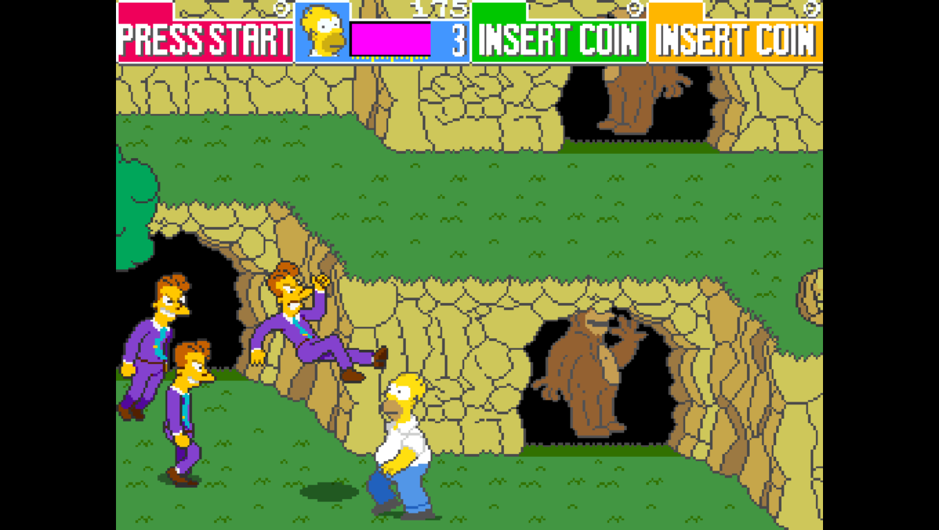 the simpsons arcade game butte stage screenshot