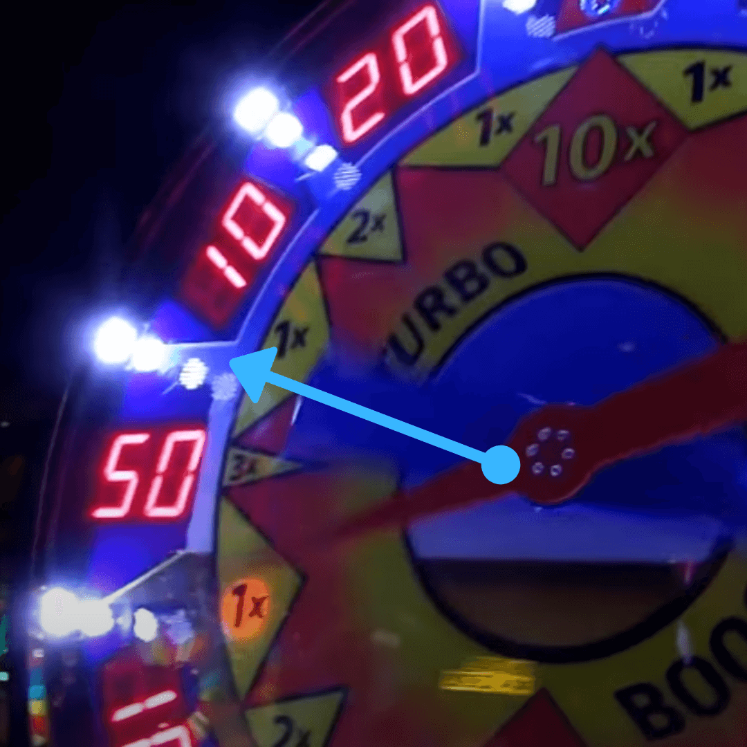 spin out arcade wheel